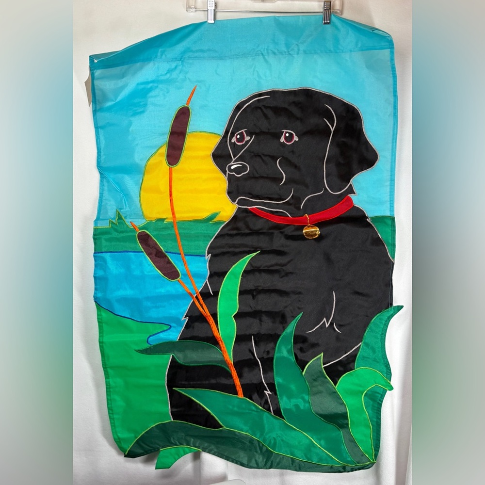 Charming Black Dog Garden Flag Vintage NIP - Picture 2 of 4